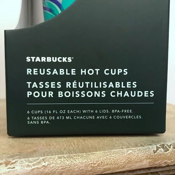 STARBUCKS 2020 Reusable Hot Cups Set of 6 Tropical - Picture 4 of 6